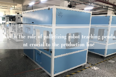 Why is the role of palletizing robot teaching pendant crucial to the production line